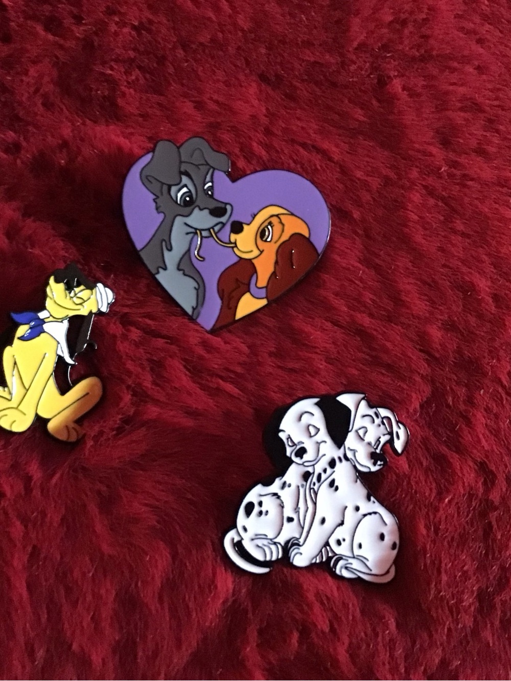Disney Dog Enamel Magnet Set - Purple, Yellow, White